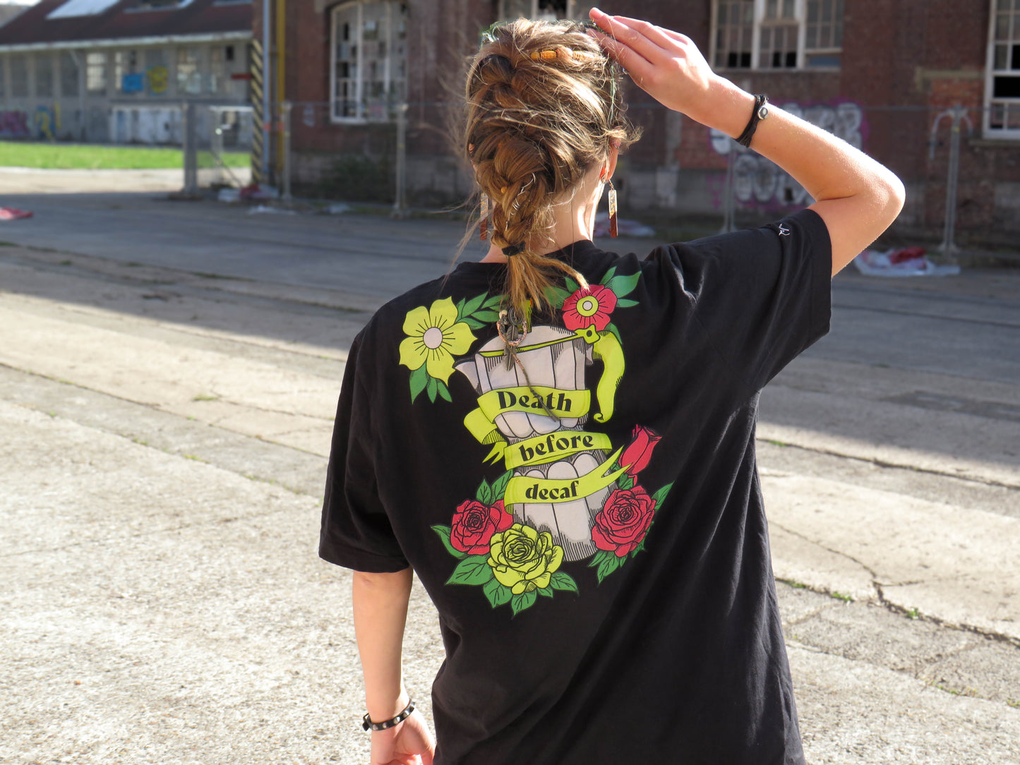 "Death before decaf" - heavyweight t-shirt