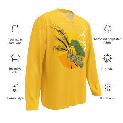 Margi zero days sober yellow beer Hockey Jersey Shirt specifications Recycled material and sunprotection