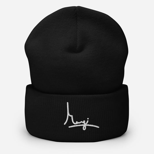 Margi logo beanie embroidery embroided original design hand drawn illustration black