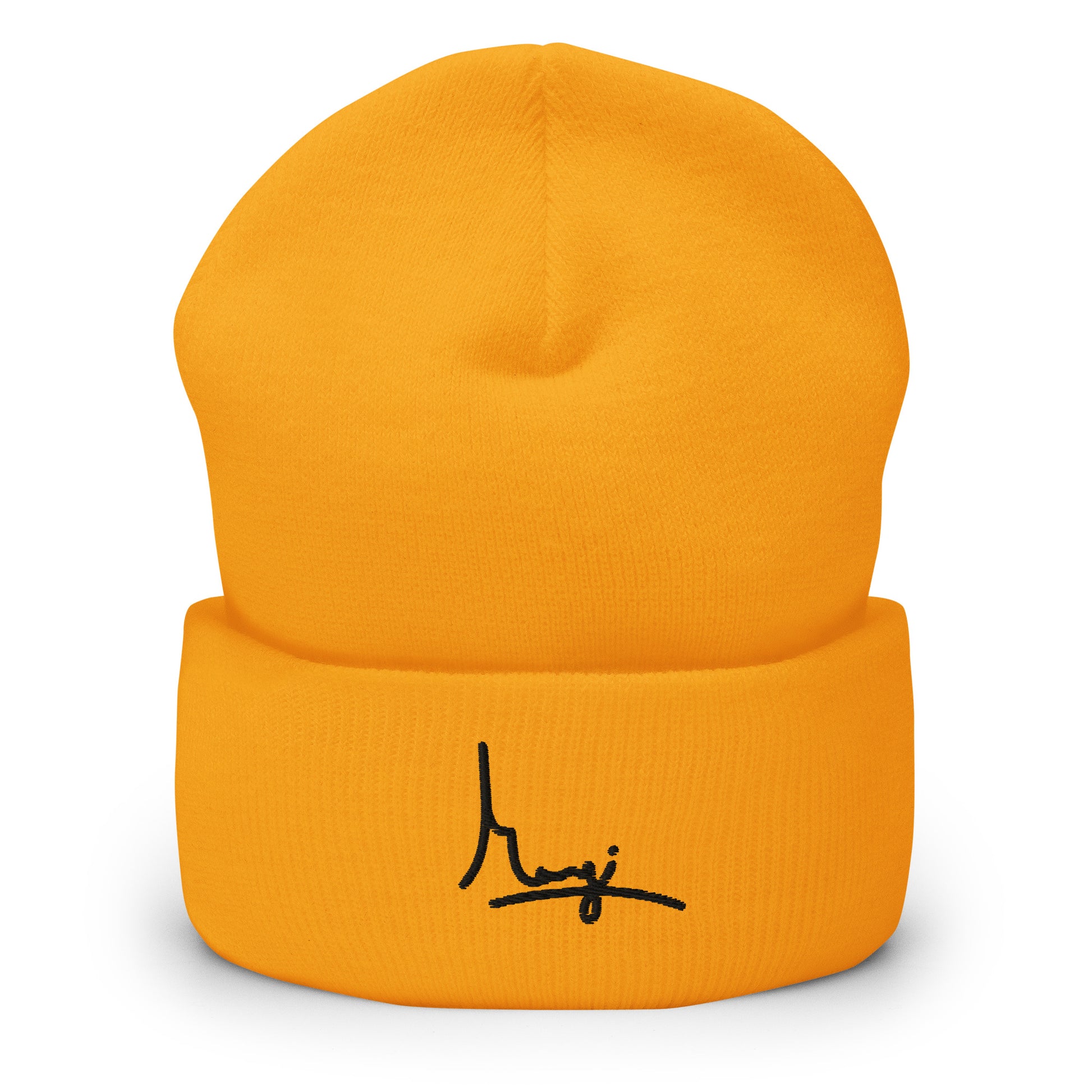 Margi logo beanie embroidery embroided original design hand drawn illustration orange