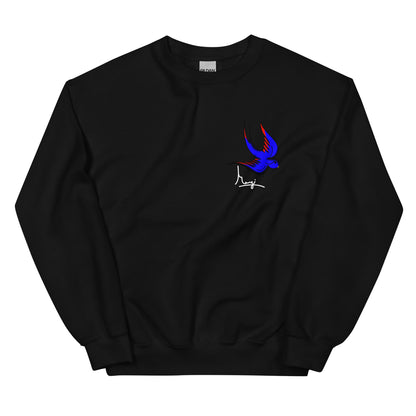 Margi logo sweatshirt swallow bird original flash old american tattoo style drawing original design hand drawn illustration black front