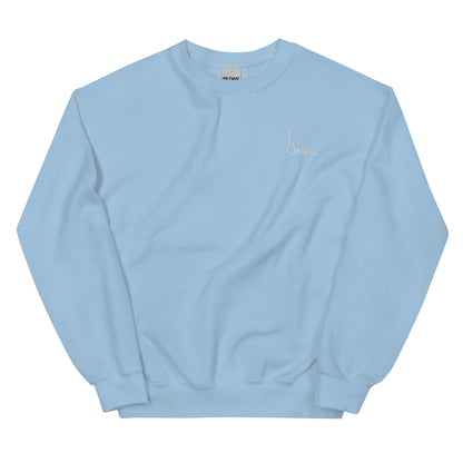 Margi logo sweatshirt embroidery embroided original design hand drawn illustration light blue