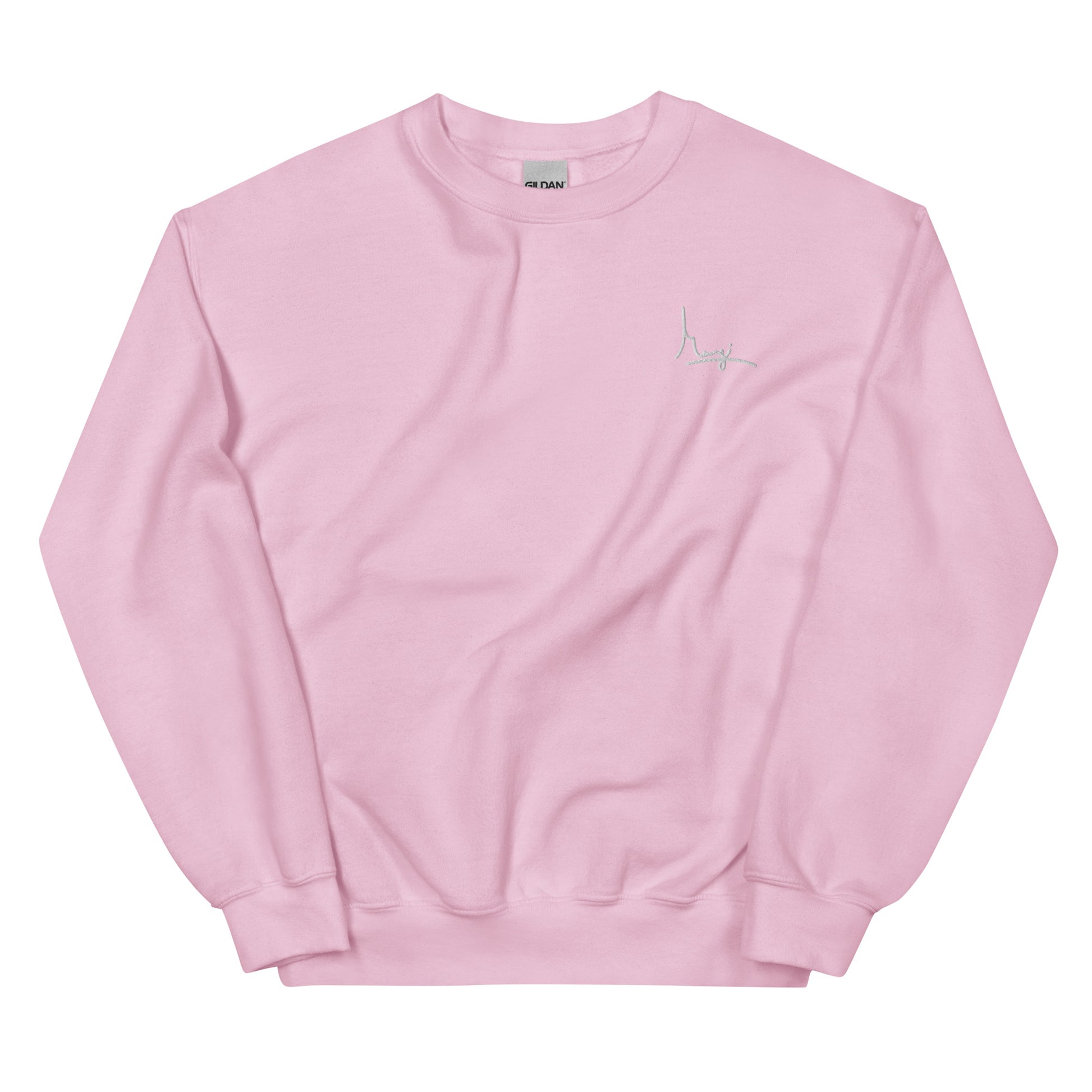 Margi logo sweatshirt embroidery embroided original design hand drawn illustration pink