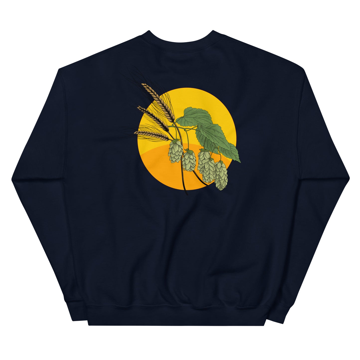 Margi Beer Sweatshirt original design hop Navy Back hand drawn illustration