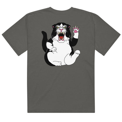 Design: "Fierce"

This design features a hand-drawn illustration based of my cat Pandora,... who is both fierce and a little chubby. 
T-shirt, cat, margi, margistore