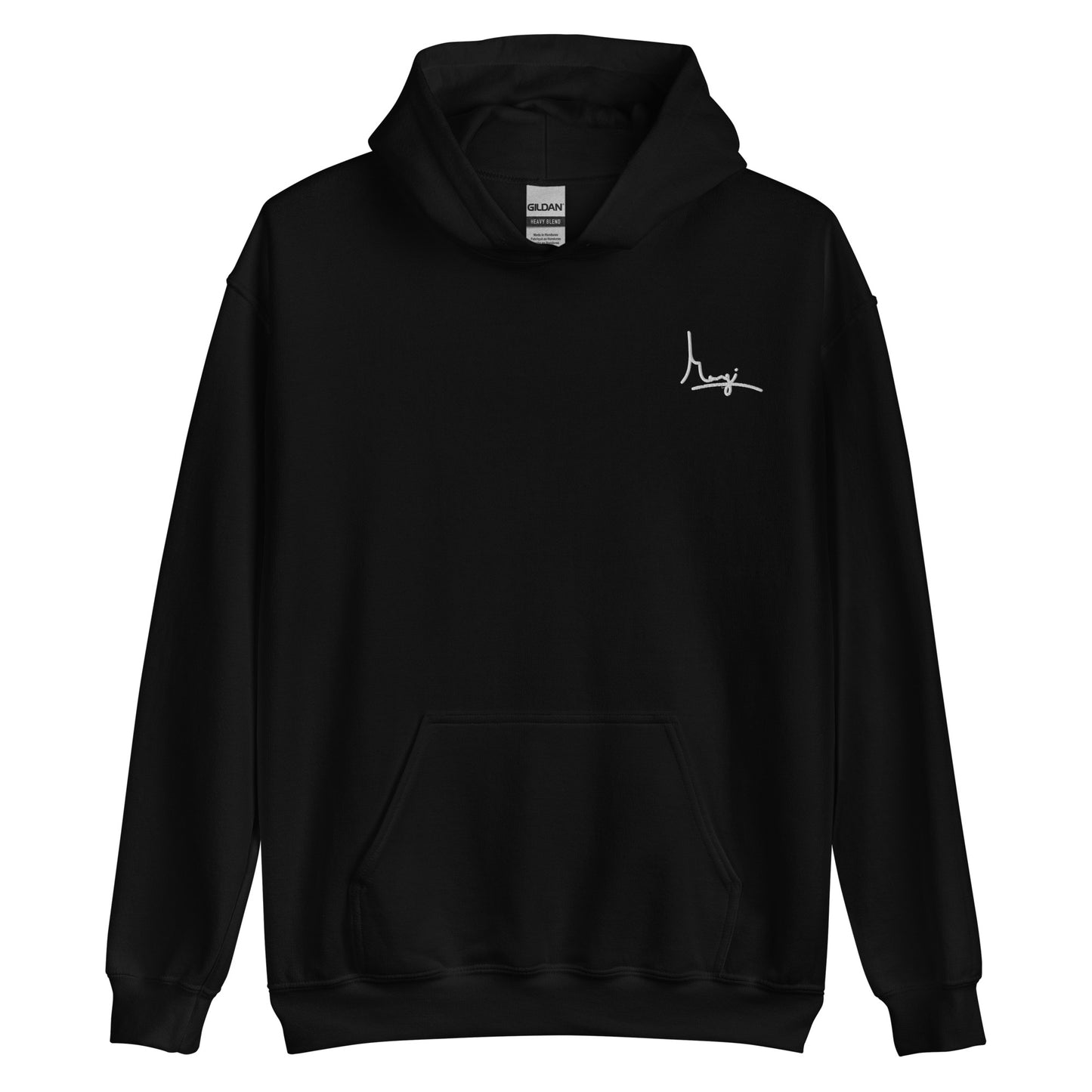 Margi logo hoodie embroidery embroided original design hand drawn illustration black