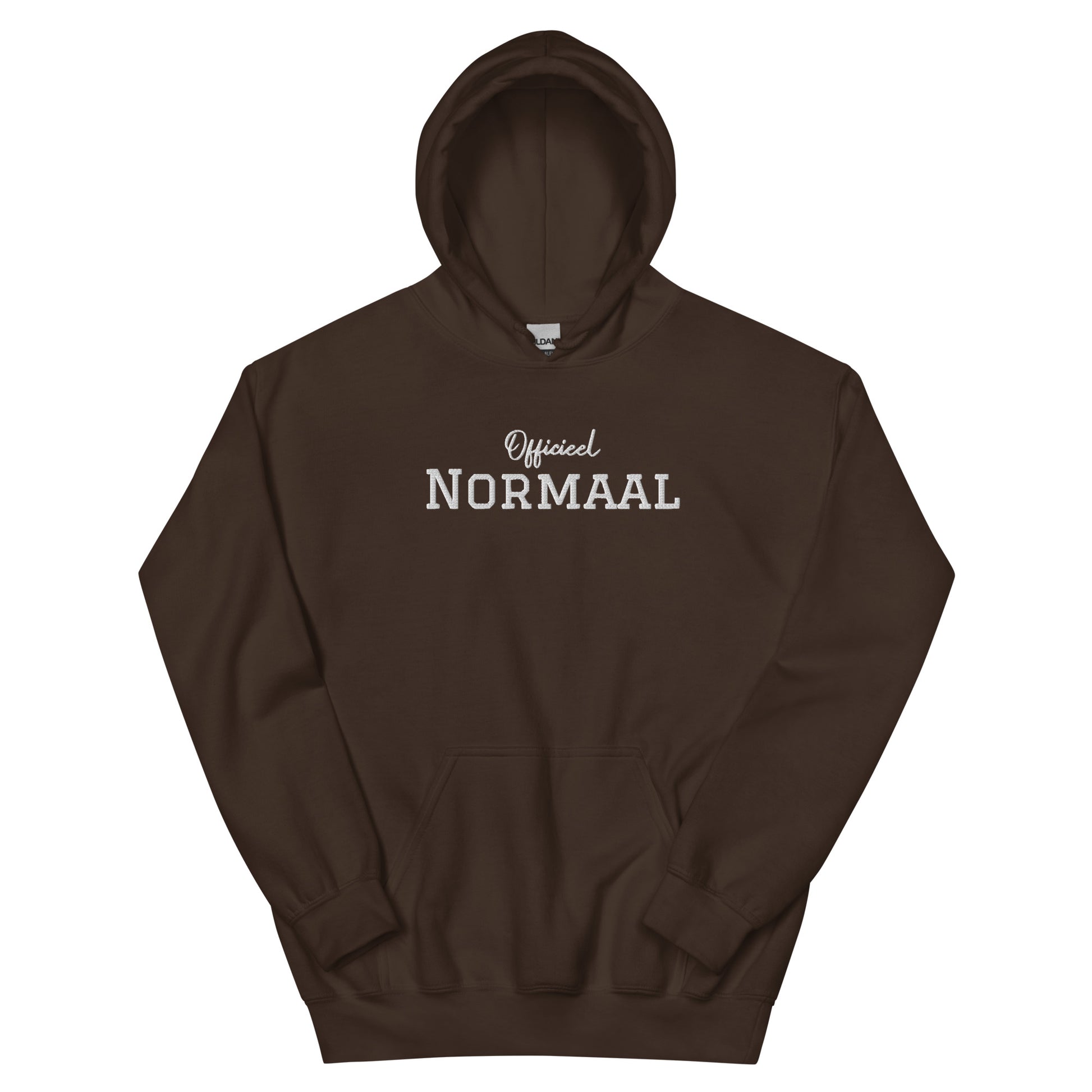 Margi Officieel normaal funny cosy and colorful hoodie chocolate front