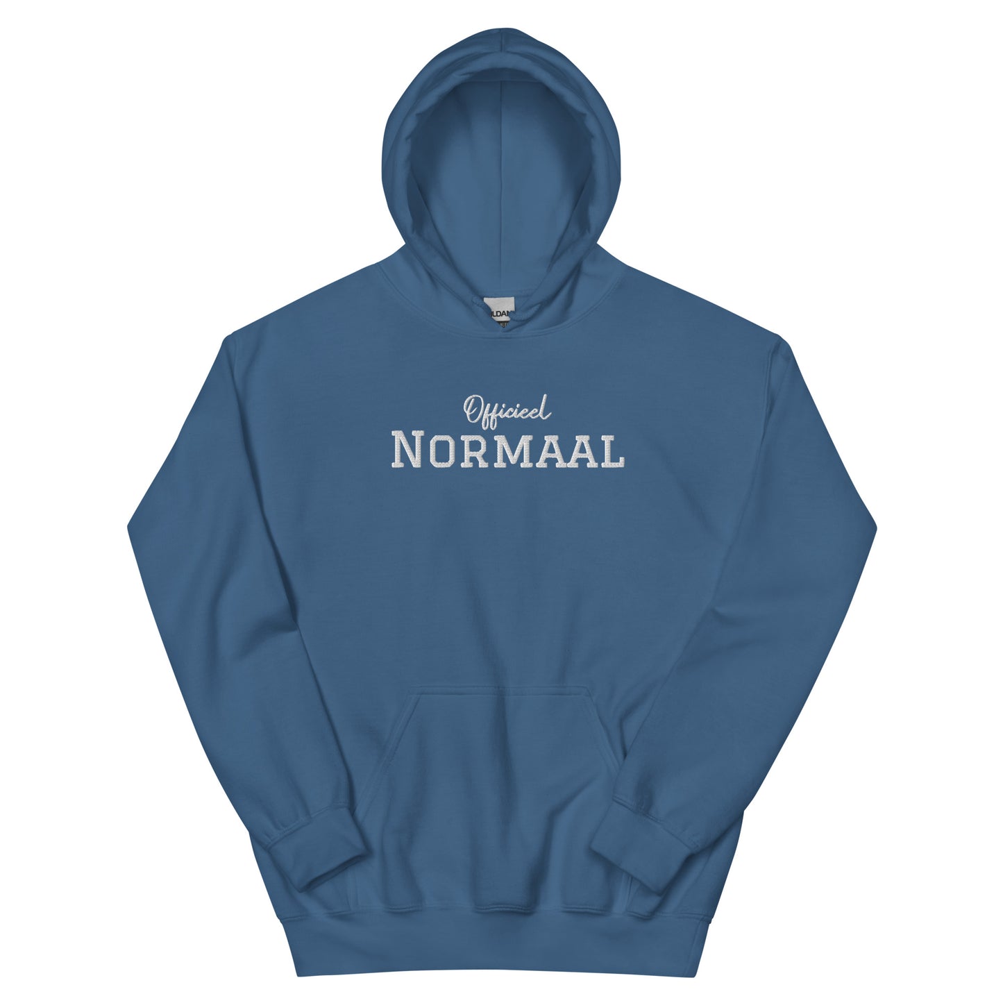 Margi Officieel normaal funny cosy and colorful hoodie indigo blue front