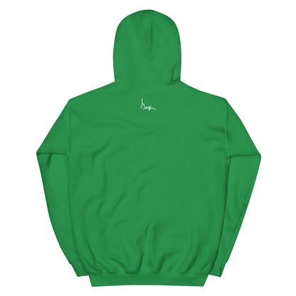 Margi Officieel normaal funny cosy and colorful hoodie green back