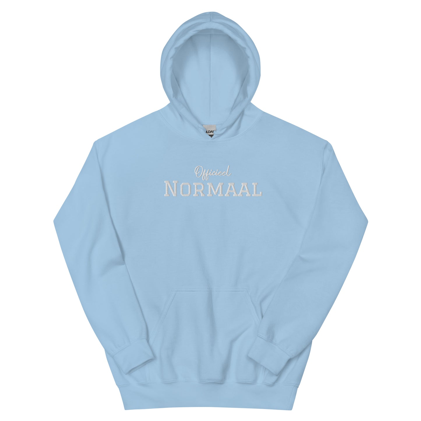 Margi Officieel normaal funny cosy and colorful hoodie light blue front