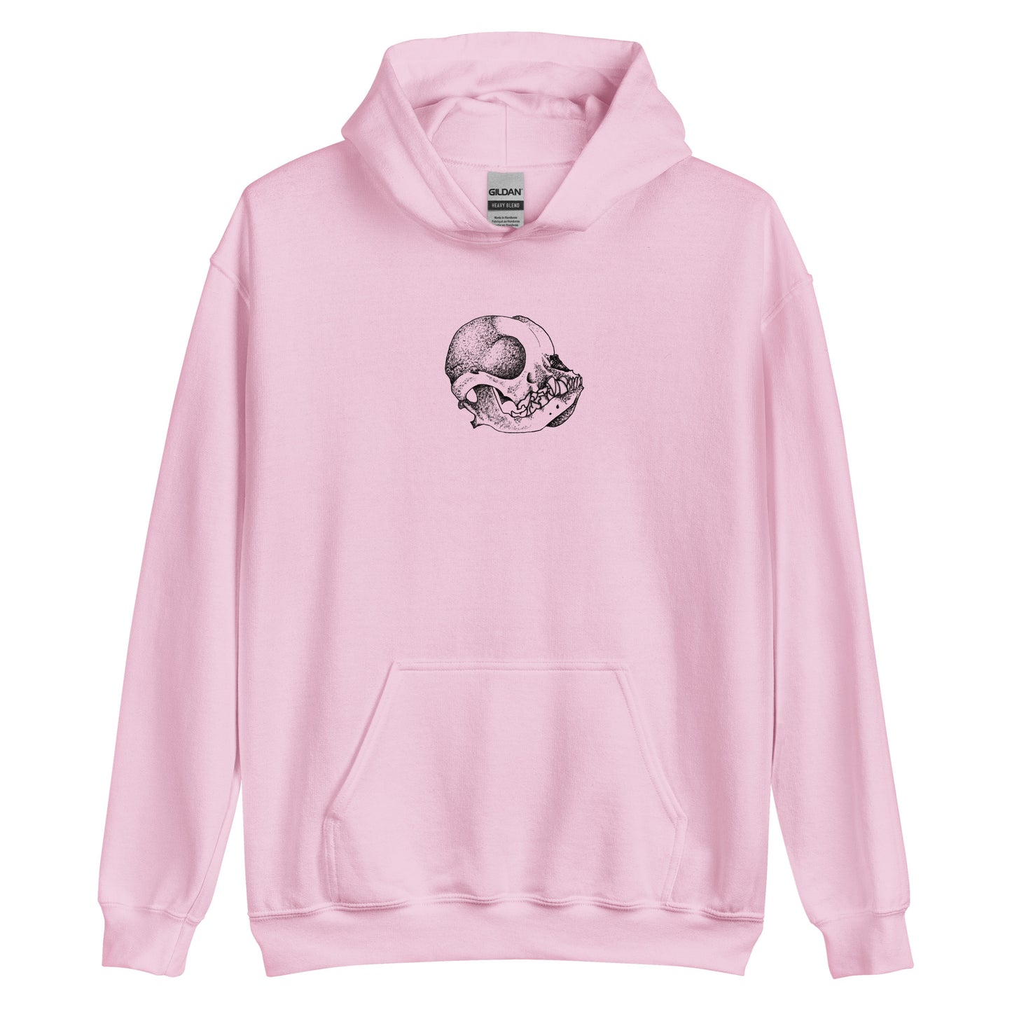 Margi Boston Terrier Skull hoodie original design hand drawn illustration pink