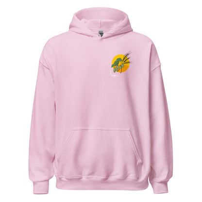 Margi Beer hoodie original design hand drawn illustration pink front