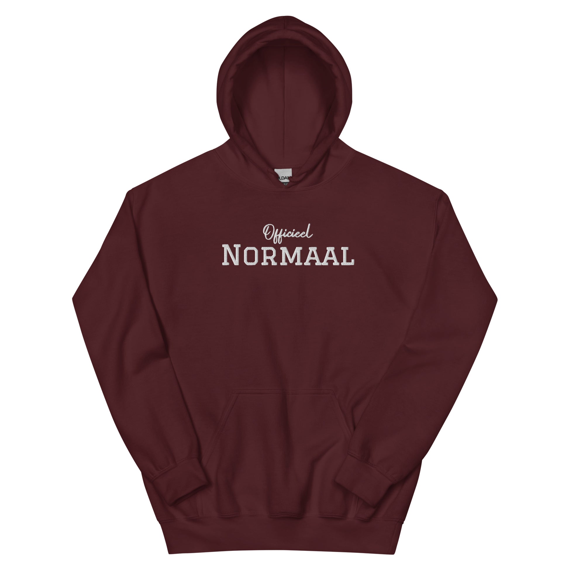 Margi Officieel normaal funny cosy and colorful hoodie maroon front