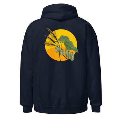 Margi Beer hoodie original design hand drawn illustration navy back