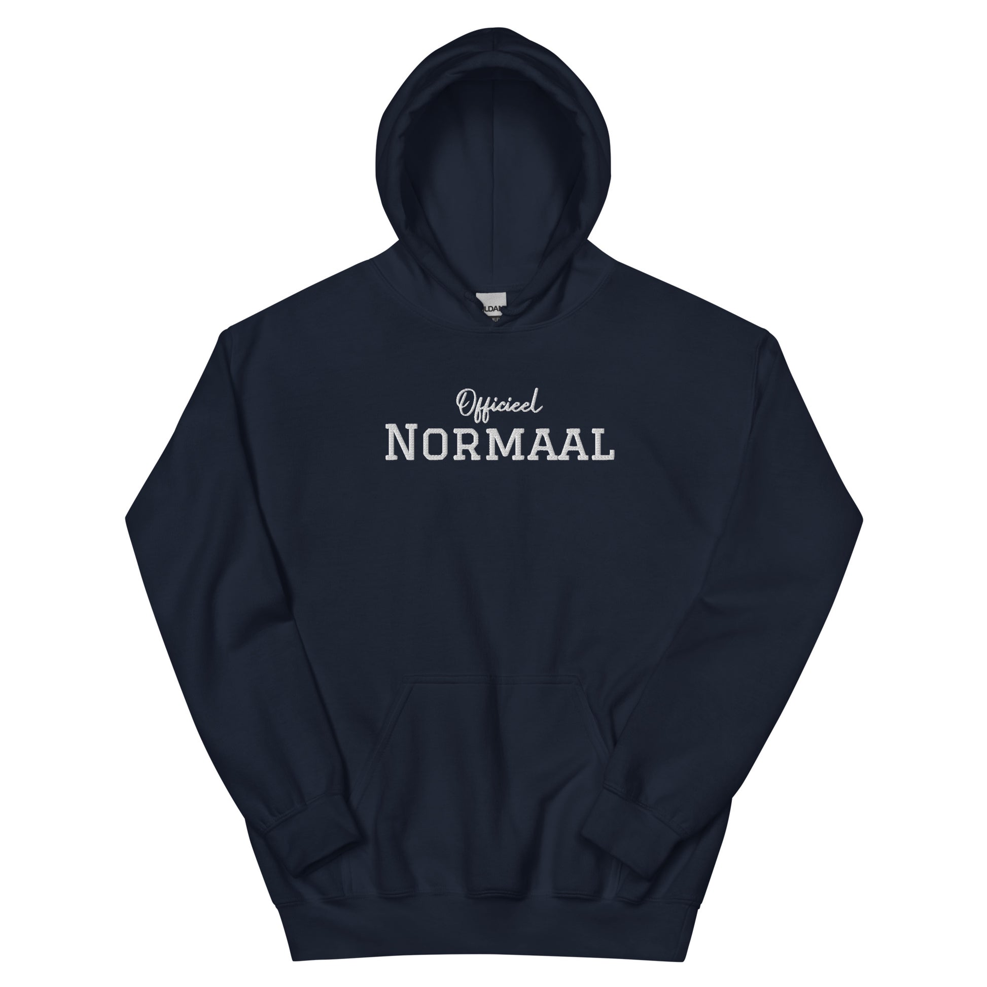 Margi Officieel normaal funny cosy and colorful hoodie navy blue front