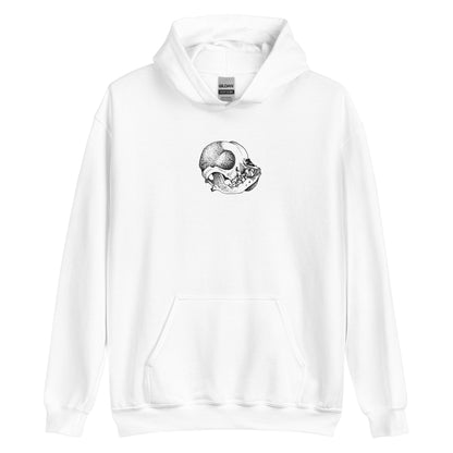 Margi Boston Terrier Skull hoodie original design hand drawn illustration white