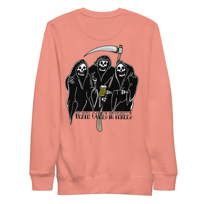 Margi design unique handdrawn original premium sweatshirt reapers back rose