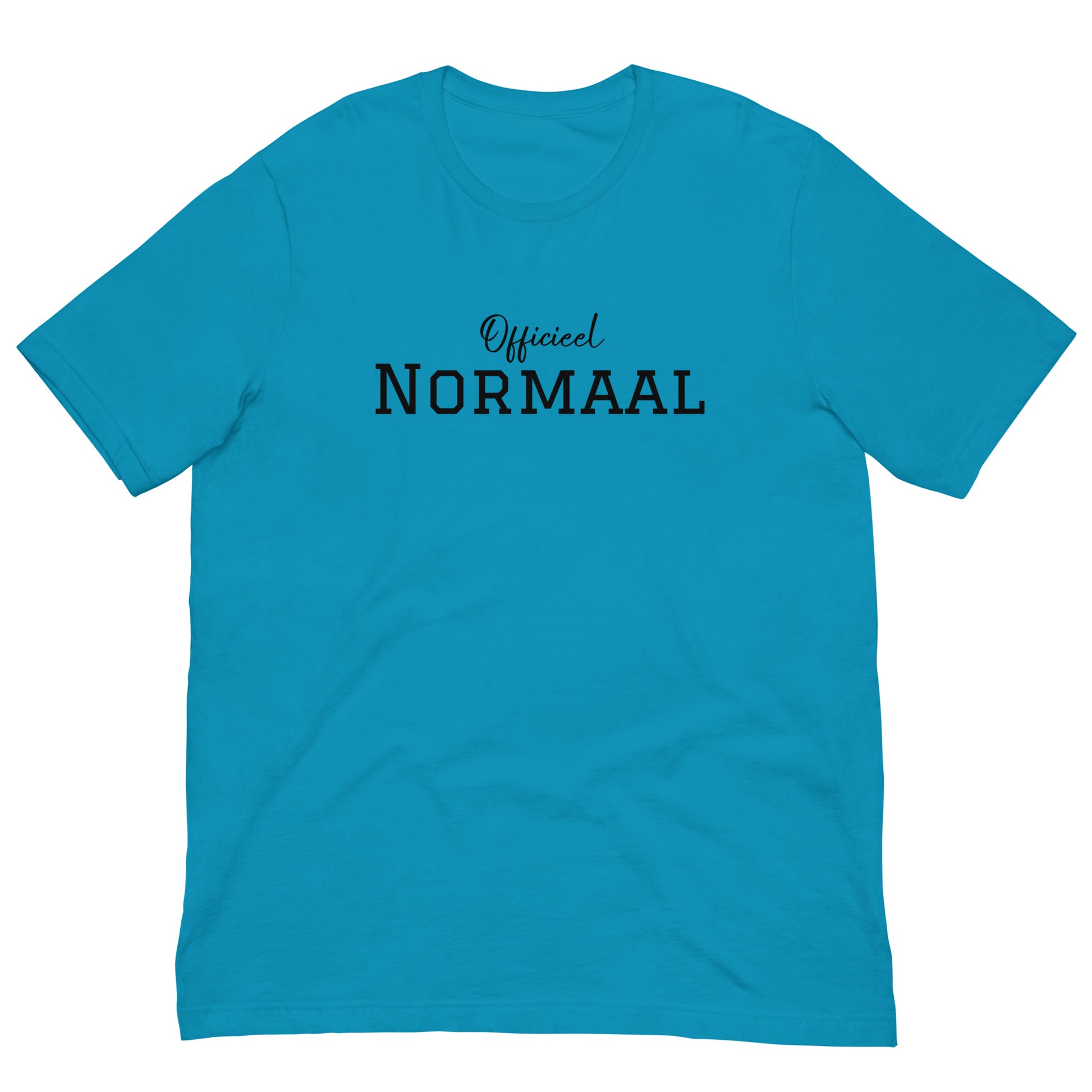 Margi officieel normaal funny T-shirt Original joke colorful aqua blue front