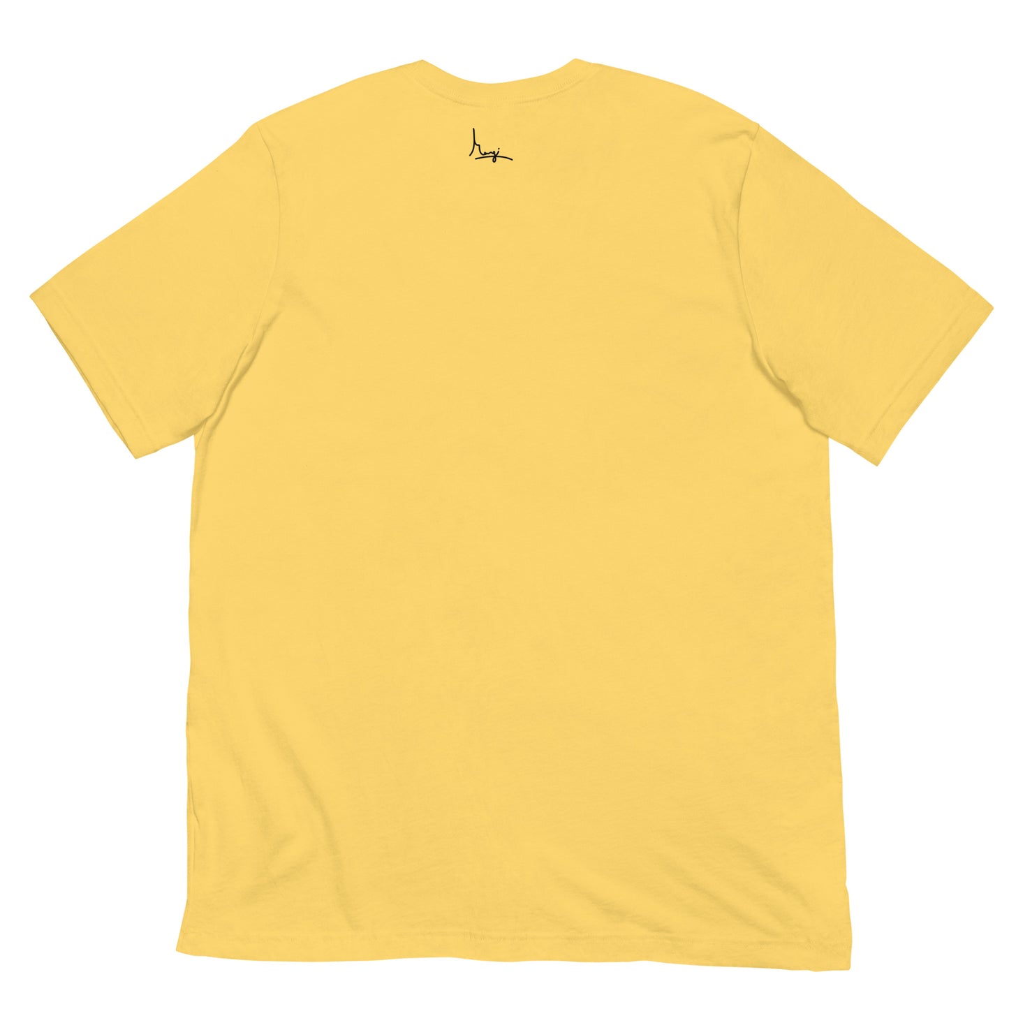 Margi officieel normaal funny T-shirt Original joke colorful  yellow back